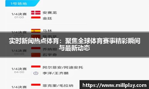 实时新闻热点体育：聚焦全球体育赛事精彩瞬间与最新动态